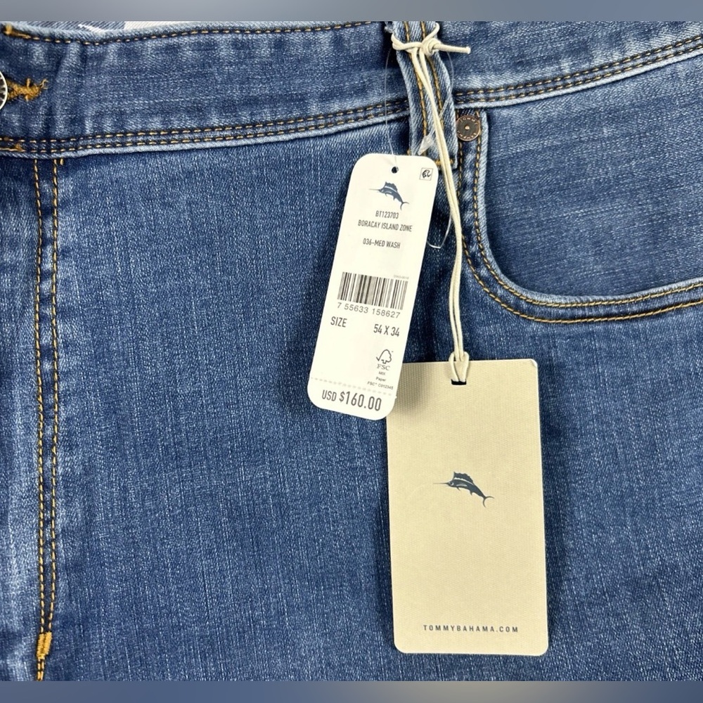 Tommy Bahama Jeans Boracay 54 x 34 Blue Medium Wash Cotton Lyocell - Picture 3 of 8